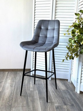 Барный стул ХОФМАН, цвет H-14 Серый, велюр / черный каркас М-City в Менделеевске - mendeleevsk.ok-mebel.com | фото 3