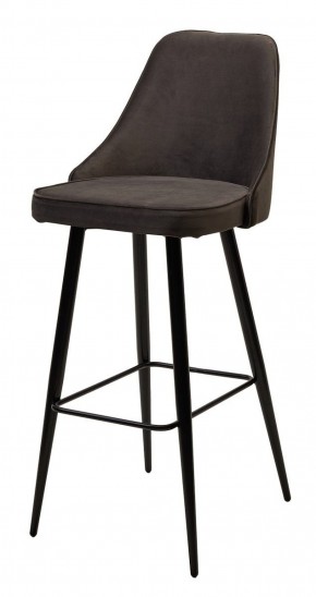 Барный стул NEPAL-BAR ГРАФИТ #14, велюр/ черный каркас (H=78cm) М-City в Менделеевске - mendeleevsk.ok-mebel.com | фото