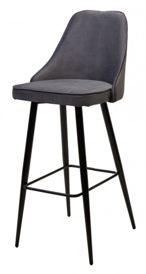 Барный стул NEPAL-BAR СЕРЫЙ #27, велюр/ черный каркас (H=78cm) М-City в Менделеевске - mendeleevsk.ok-mebel.com | фото 1