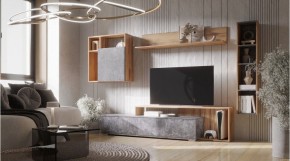 ДАЛЛАС Гостиная (модульная) цемент темный в Менделеевске - mendeleevsk.ok-mebel.com | фото