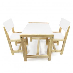 Детский растущий комплект стол и два стула  Я САМ "Лофт" (Белый, Сосна) в Менделеевске - mendeleevsk.ok-mebel.com | фото 1