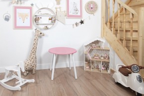 Детский стол круглый Rolti Baby (розовый/белый, массив березы/мдф) в Менделеевске - mendeleevsk.ok-mebel.com | фото