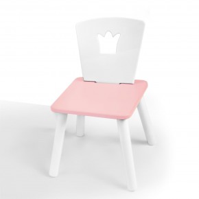 Детский стул Корона (Белый/Розовый/Белый) в Менделеевске - mendeleevsk.ok-mebel.com | фото 1