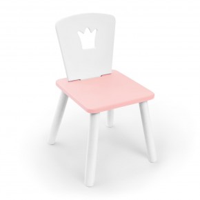 Детский стул Rolti Baby «Корона» (белый/розовый/белый, массив березы/мдф) в Менделеевске - mendeleevsk.ok-mebel.com | фото
