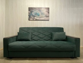 Диван Престиж-15 (НПБ+МДФ) велюр Sensey bottle green в Менделеевске - mendeleevsk.ok-mebel.com | фото 2
