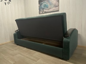 Диван Престиж-16 (НПБ+МДФ) велюр Sensey bottle green в Менделеевске - mendeleevsk.ok-mebel.com | фото 2