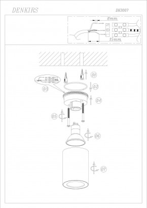 DK3007-BK Накладной светильник влагозащ., IP 44, 15 Вт, GU10, черный, алюминий в Менделеевске - mendeleevsk.ok-mebel.com | фото 6