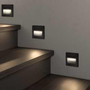 DK3050-BK Светильник встраиваемый в стену, IP 20, LED 3000, 1 Вт, черный пластик в Менделеевске - mendeleevsk.ok-mebel.com | фото 3
