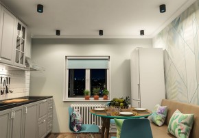 DK3090-BK+CY Светильник накладной IP 20, 10 Вт, GU5.3, LED, черный/голубой, пластик в Менделеевске - mendeleevsk.ok-mebel.com | фото 2
