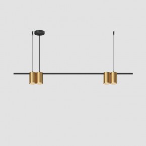 DK4061-BK+SG Подвесной светильник ORBIT, IP20, 4xGU10 LED до 15 Вт, черный + сатинированное золото, алюминий в Менделеевске - mendeleevsk.ok-mebel.com | фото