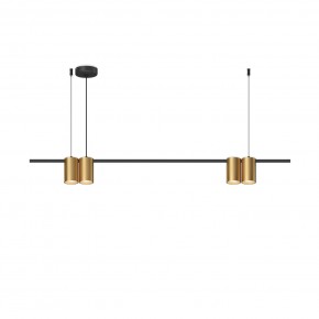 DK4061-BK+SG Подвесной светильник ORBIT, IP20, 4xGU10 LED до 15 Вт, черный + сатинированное золото, алюминий в Менделеевске - mendeleevsk.ok-mebel.com | фото 3