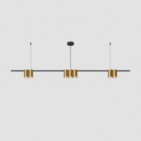 DK4063-BK+SG Подвесной светильник ORBIT, IP20, 7xGU10 LED до 15 Вт, черный + сатинированное золото, алюминий в Менделеевске - mendeleevsk.ok-mebel.com | фото