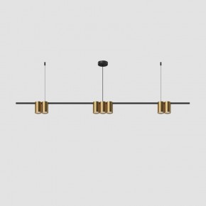 DK4063-BK+SG Подвесной светильник ORBIT, IP20, 7xGU10 LED до 15 Вт, черный + сатинированное золото, алюминий в Менделеевске - mendeleevsk.ok-mebel.com | фото 2