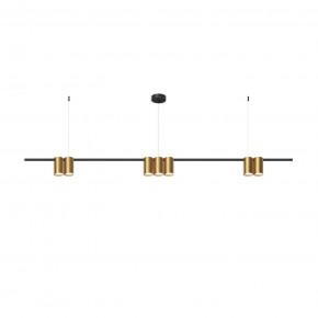 DK4063-BK+SG Подвесной светильник ORBIT, IP20, 7xGU10 LED до 15 Вт, черный + сатинированное золото, алюминий в Менделеевске - mendeleevsk.ok-mebel.com | фото 3