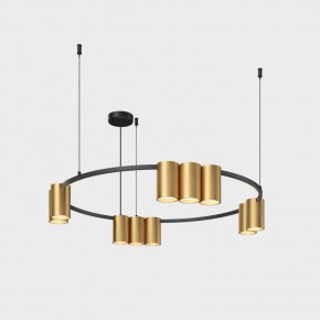 DK4065-BK+SG Подвесной светильник ORBIT , IP20, 10xGU10 LED до 15 Вт, черный + сатинированное золото, алюминий в Менделеевске - mendeleevsk.ok-mebel.com | фото