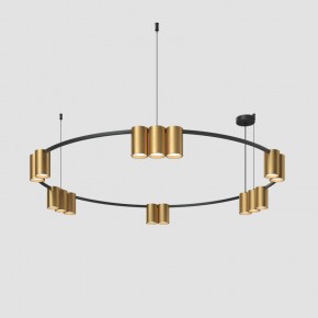 DK4067-BK+SG Подвесной светильник ORBIT, IP20, 15xGU10 LED, до 15 Вт, черный + сатинированное золото, алюминий в Менделеевске - mendeleevsk.ok-mebel.com | фото