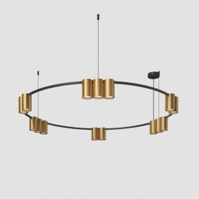 DK4067-BK+SG Подвесной светильник ORBIT, IP20, 15xGU10 LED, до 15 Вт, черный + сатинированное золото, алюминий в Менделеевске - mendeleevsk.ok-mebel.com | фото 2