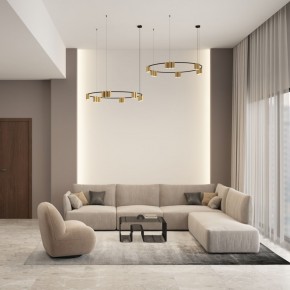 DK4067-BK+SG Подвесной светильник ORBIT, IP20, 15xGU10 LED, до 15 Вт, черный + сатинированное золото, алюминий в Менделеевске - mendeleevsk.ok-mebel.com | фото 4