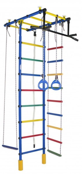 ДСК Атлант цв.синий радуга: турник, кольца, канат, трапеция, веревочная лестница в Менделеевске - mendeleevsk.ok-mebel.com | фото