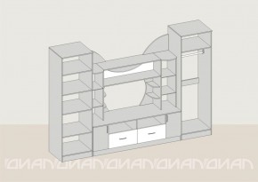 Гостиная Аллегро с 2 шкафами вариант-5 (Ясень светлый/тёмный) в Менделеевске - mendeleevsk.ok-mebel.com | фото 2