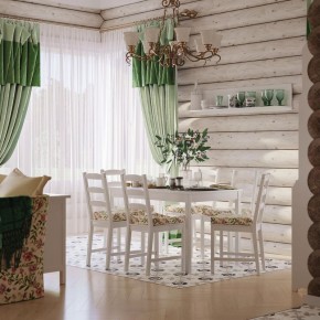 Комлект Вествик обеденный стол и четыре стула, массив сосны, цвет белый в Менделеевске - mendeleevsk.ok-mebel.com | фото