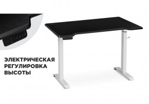 Компьютерный стол Маркос с механизмом подъема 120х75х75 черная шагрень / белый в Менделеевске - mendeleevsk.ok-mebel.com | фото