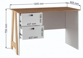 Компьютерный стол Теодора белый / крафт золотой в Менделеевске - mendeleevsk.ok-mebel.com | фото 3