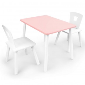 Комплект детской мебели стол и два стула Корона  (Розовый/Белый/Белый) в Менделеевске - mendeleevsk.ok-mebel.com | фото