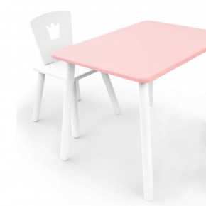 Комплект детской мебели стол и стул Корона (Розовый/Белый/Белый) в Менделеевске - mendeleevsk.ok-mebel.com | фото 1