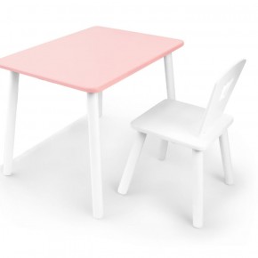 Комплект детской мебели стол и стул Корона (Розовый/Белый/Белый) в Менделеевске - mendeleevsk.ok-mebel.com | фото 2