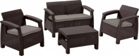 Комплект мебели Корфу сет (Corfu set) коричневый - серо-бежевый * в Менделеевске - mendeleevsk.ok-mebel.com | фото