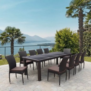 Комплект плетеной мебели T438/Y380A-W53 Brown (10+1) в Менделеевске - mendeleevsk.ok-mebel.com | фото