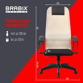 Кресло BRABIX PREMIUM "Ultimate EX-800" пластик, плотная двойная сетка Х2, черное/бежевое, 532916 в Менделеевске - mendeleevsk.ok-mebel.com | фото 6