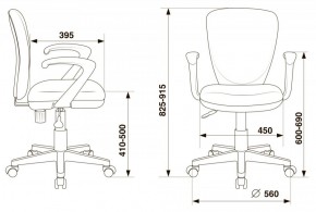 Кресло детское Бюрократ KD-W10AXSN/26-25 серый в Менделеевске - mendeleevsk.ok-mebel.com | фото 4