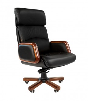 Кресло для руководителя CHAIRMAN 417 (Натуральная кожа) Черное в Менделеевске - mendeleevsk.ok-mebel.com | фото