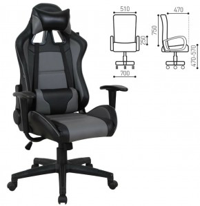 Кресло компьютерное BRABIX "GT Racer GM-100" (черное/серое) 531926 в Менделеевске - mendeleevsk.ok-mebel.com | фото 2
