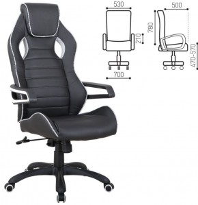 Кресло компьютерное BRABIX "Techno Pro GM-003" (черное/серое, вставки серые) 531814 в Менделеевске - mendeleevsk.ok-mebel.com | фото 2