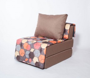 Кресло-кровать бескаркасное Харви (коричневый-геометрия браун) в Менделеевске - mendeleevsk.ok-mebel.com | фото