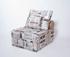 Кресло-кровать-пуф бескаркасное Прайм (Газета) в Менделеевске - mendeleevsk.ok-mebel.com | фото