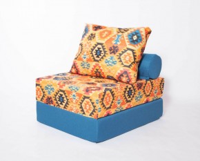 Кресло-кровать-пуф бескаркасное Прайм (мехико желтый-морская волна) в Менделеевске - mendeleevsk.ok-mebel.com | фото