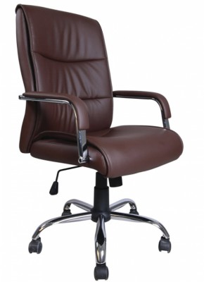 Кресло офисное BRABIX "Space EX-508" (экокожа, хром, коричневое) 531164 в Менделеевске - mendeleevsk.ok-mebel.com | фото