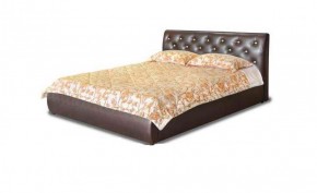 Кровать 1600 Флоренция в к/з "Классик 307 коричневый" (серия Норма) + основание + опоры в Менделеевске - mendeleevsk.ok-mebel.com | фото