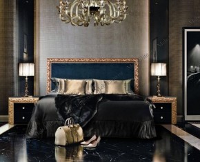 Кровать 2-х спальная (1,6 м) Тиффани Premium черная/золото с мягким элементом (Антрацит) с подъемным механизмомарт (ТФКР-3[3](П) в Менделеевске - mendeleevsk.ok-mebel.com | фото 2