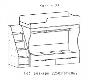 КАПРИЗ-22 Кровать двухъярусная 800 настил ЛДСП в Менделеевске - mendeleevsk.ok-mebel.com | фото 2