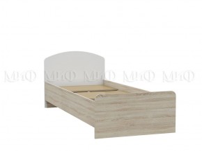 МАРТИНА Кровать 800 с настилом ЛДСП (Белый глянец/дуб сонома) в Менделеевске - mendeleevsk.ok-mebel.com | фото