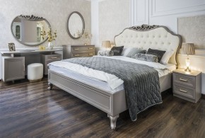 Кровать Мокко 1600 с мягким изголовьем + основание (серый камень) в Менделеевске - mendeleevsk.ok-mebel.com | фото