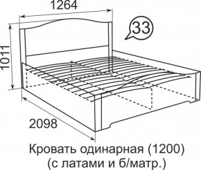 Кровать с латами Виктория 1200*2000 в Менделеевске - mendeleevsk.ok-mebel.com | фото 4
