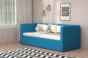 Кровать с ПМ (арт.030) (с/м 900*2000мм) (б/матр), ткань синяя в Менделеевске - mendeleevsk.ok-mebel.com | фото