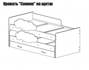 Кровать выкатная Соник на щитах (800*1600) с бортиком + ящик в Менделеевске - mendeleevsk.ok-mebel.com | фото 2