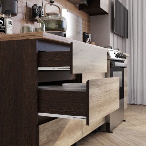 Кухня Энигма 1.6 м (венге/дуб каньон) в Менделеевске - mendeleevsk.ok-mebel.com | фото 2